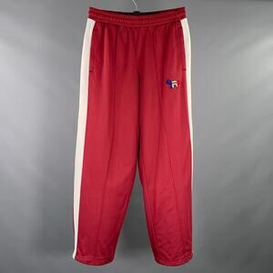 MAISON KITSUNE x PUMA Size M Burgundy White Vertical Stripe Casual Pants